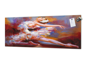 Stunning glass wall art - Wide format  backsplash with w/ & w/o stainless steel back: Oil Painting - Ballet