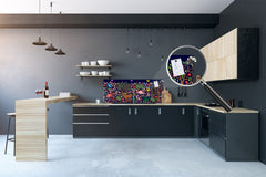 Stunning glass wall art - Wide format  backsplash with w/ & w/o stainless steel back: Fantasy animals in forest