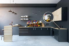 Wide format Wall panel with magnetic and non-magnetic metal sheet backing: The opium poppy - cubist style