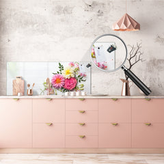 Wide format Wall panel with magnetic and non-magnetic metal sheet backing: Holiday flower buquet