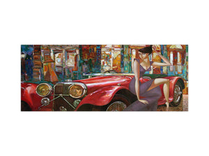 Wide format Wall panel with magnetic and non-magnetic metal sheet backing: Evening rendezvous by R. Nagon