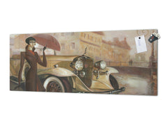 Wide format Wall panel with magnetic and non-magnetic metal sheet backing: Girl under the umbrella by R. Nagon