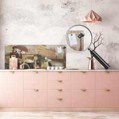 Wide format Wall panel with magnetic and non-magnetic metal sheet backing: Girl under the umbrella by R. Nagon