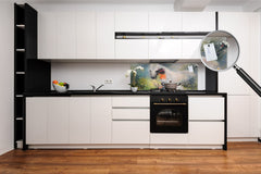 Wide format Wall panel with magnetic and non-magnetic metal sheet backing: Girl with a horse Oil on canvas