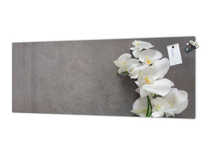 Wide format Wall panel with magnetic and non-magnetic metal sheet backing: White orchid 18closeup