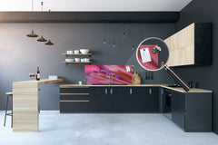 Wide format Wall panel with magnetic and non-magnetic metal sheet backing: Macro photo with water drops