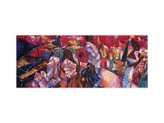 Toughened printed glass backsplash - Wide format steel coated wall glass backsplash: Jazz club series