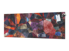 Toughened printed glass backsplash - Wide format steel coated wall glass backsplash: Architectural mosaic