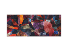 Toughened printed glass backsplash - Wide format steel coated wall glass backsplash: Architectural mosaic