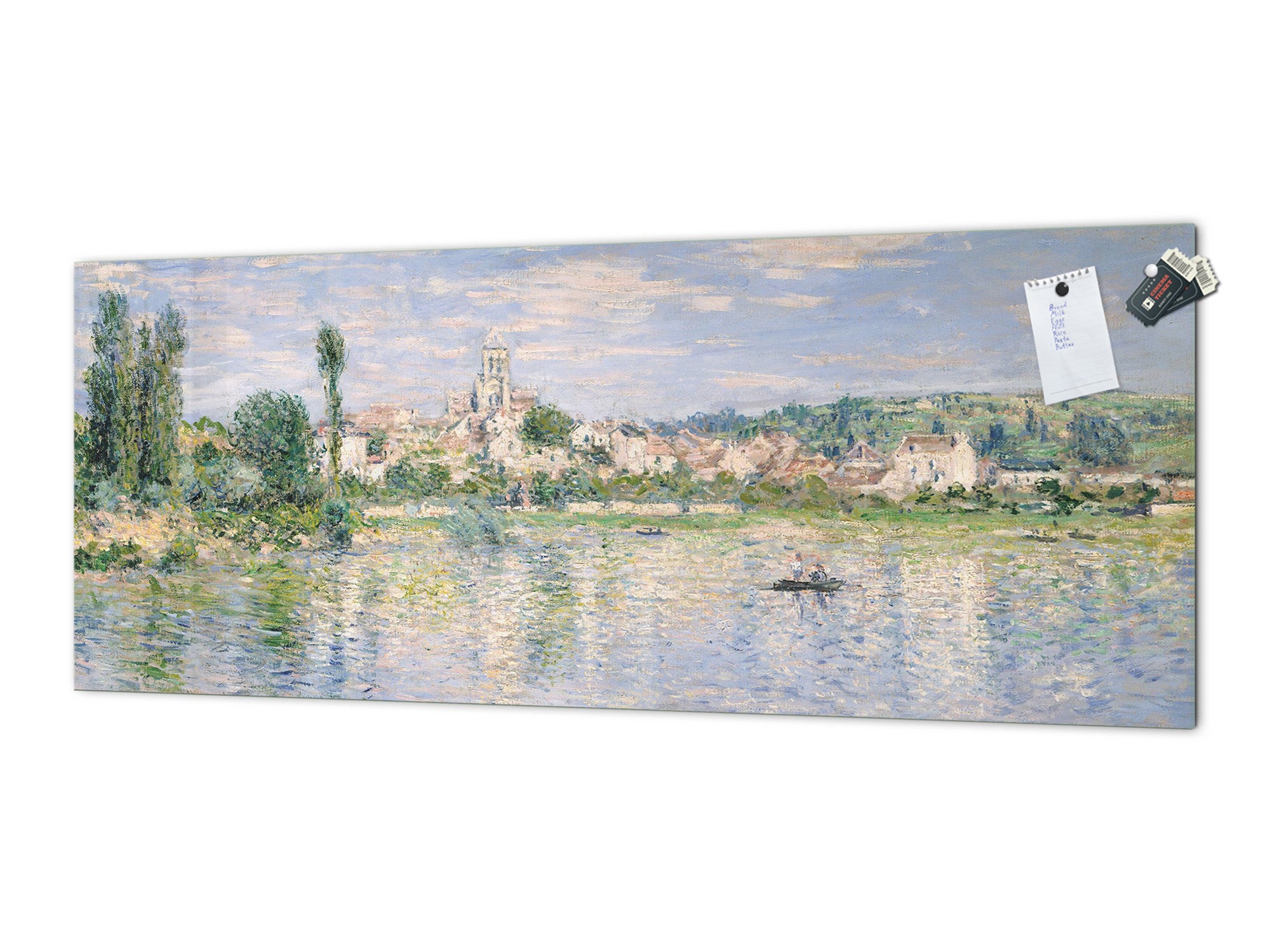 Spritzschutz aus gehärtetem, bedrucktem Glas – Breitformatige, stahlbeschichtete Glasrückwand: Vetheuil im Sommer von Claude Monet 