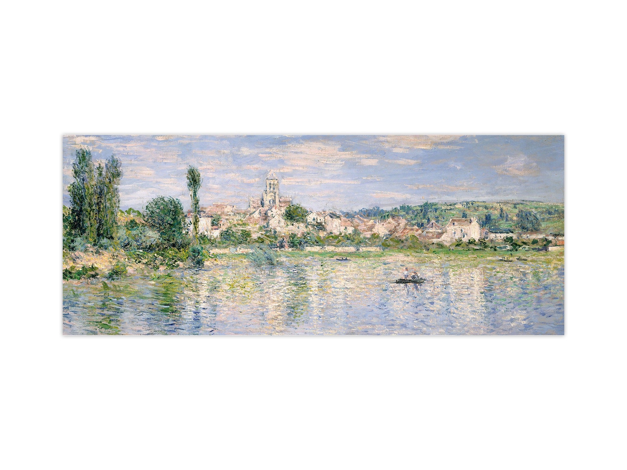 Spritzschutz aus gehärtetem, bedrucktem Glas – Breitformatige, stahlbeschichtete Glasrückwand: Vetheuil im Sommer von Claude Monet 