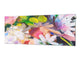 Tempered Glass magnetic and non magnetic splash-back in wide-format:  Impressionist flower painting