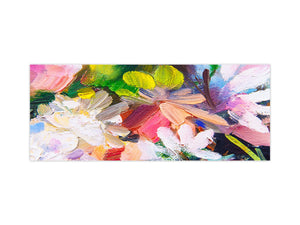 Tempered Glass magnetic and non magnetic splash-back in wide-format:  Impressionist flower painting