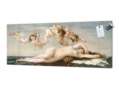 Tempered Glass magnetic and non magnetic splash-back in wide-format: THE BIRTH OF VENUS by Alexandre Cabanel