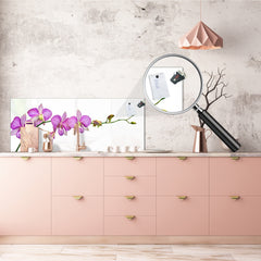 Tempered Glass magnetic and non magnetic splash-back in wide-format: Phalaenopsis dendrobium Orchid