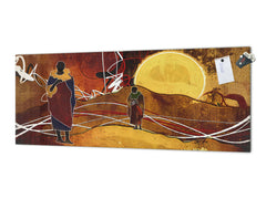 Tempered Glass magnetic and non magnetic splash-back in wide-format: African ethnic vintage
