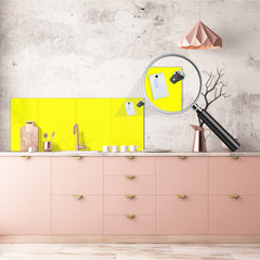 Tempered glass wall panel with or without metal backing: Lemon Yellow