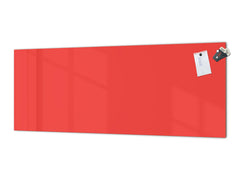 Glass kitchen panel with and w/o stainless steel back-coating: Bright Red