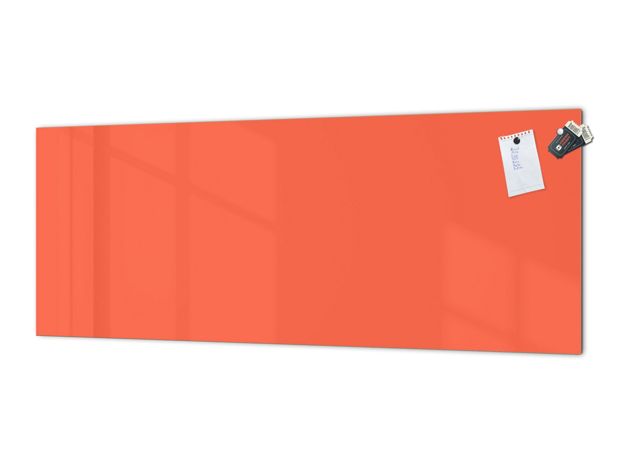 Glass kitchen panel with and w/o stainless steel back-coating: Orange