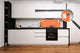 Glass kitchen panel with and w/o stainless steel back-coating: Bright Orange