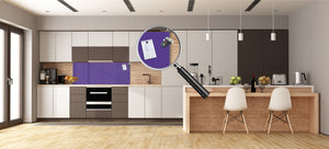 Glass kitchen panel with and w/o stainless steel back-coating: Purple