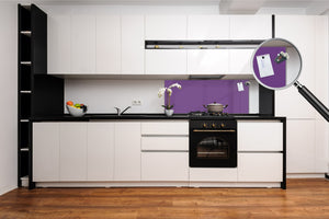 Glass kitchen panel with and w/o stainless steel back-coating: Dark Violet