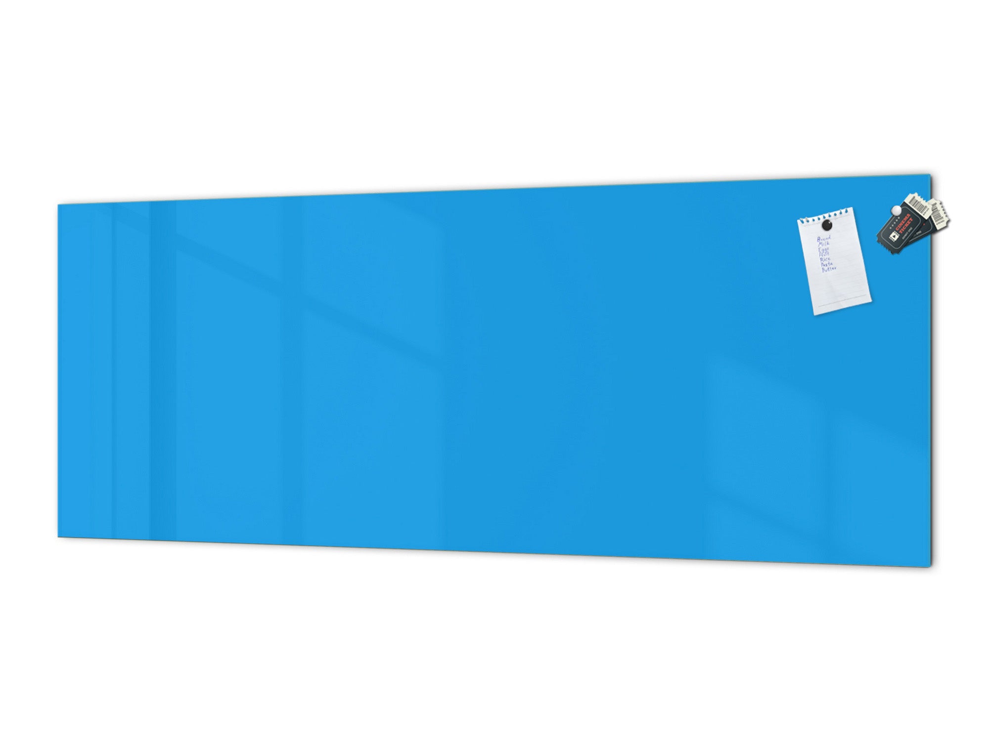 Glass backsplash w/ and w/o metal sheet backing with magnetic properties: Light Blue