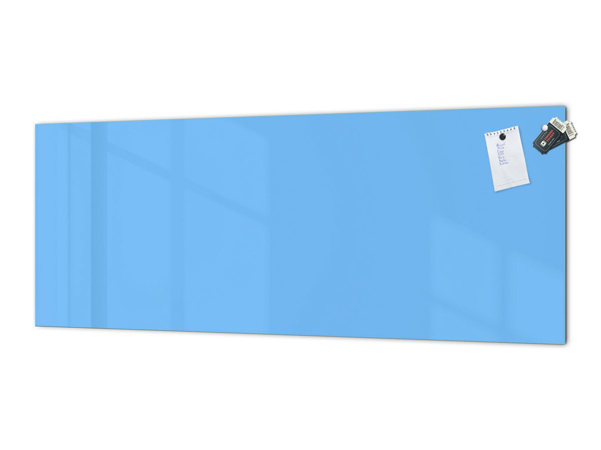 Salpicadero de vidrio con y sin respaldo de lámina de metal con propiedades magnéticas: Azul pastel 