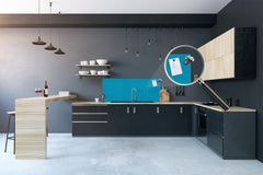 Glass backsplash w/ and w/o metal sheet backing with magnetic properties: Dark Turquoise