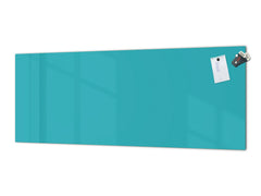 Glass backsplash w/ and w/o metal sheet backing with magnetic properties: Turquoise