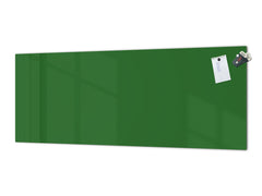 Glass backsplash w/ and w/o metal sheet backing with magnetic properties: Forest Green