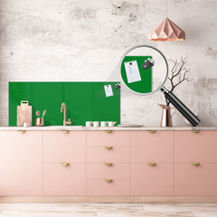 Contemporary glass kitchen panel - Wide format wall backsplash: Moss Green