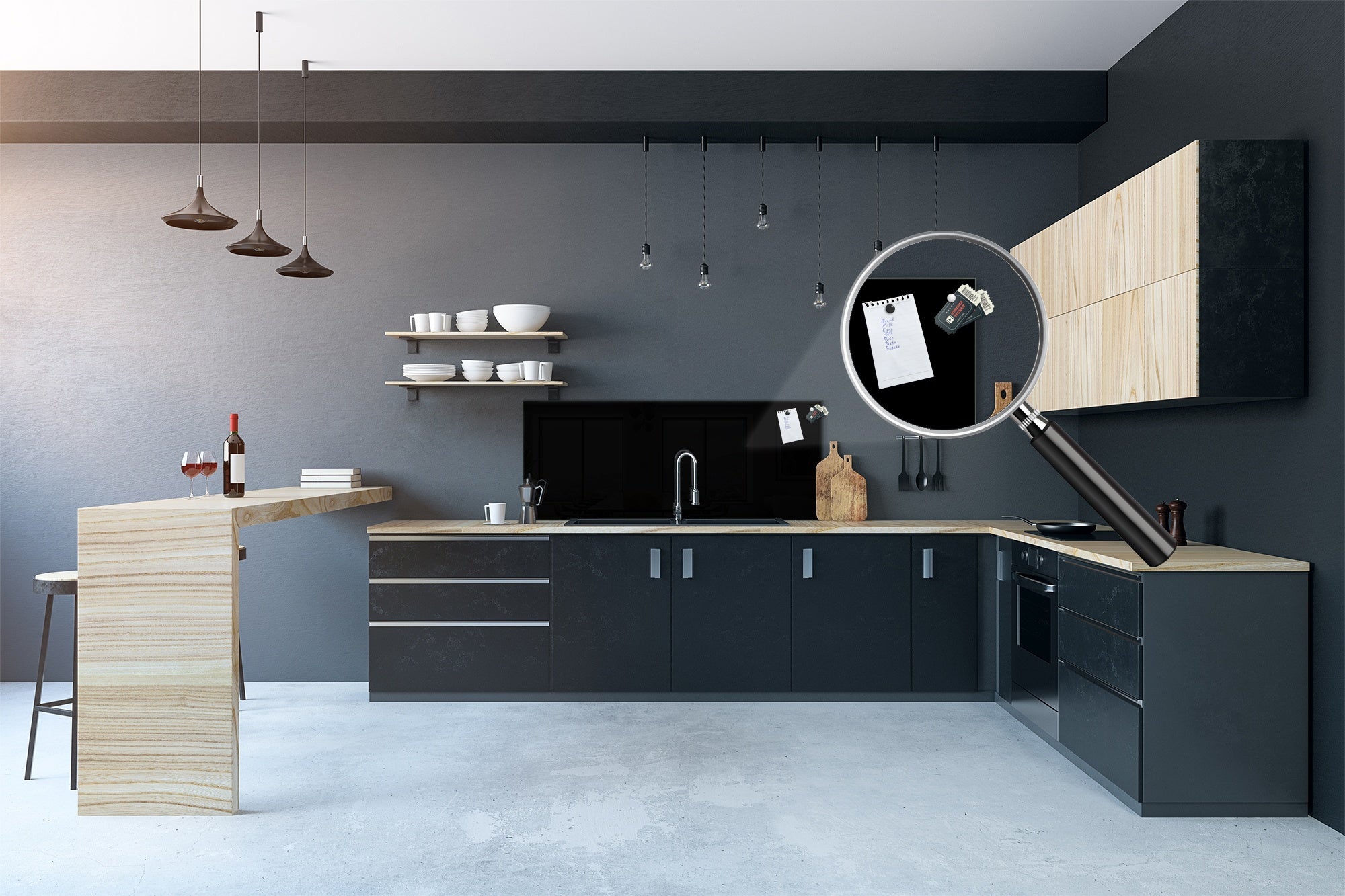 Tempered glass wall panel with or without metal backing: Black