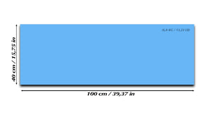 Tableau magnétique effaçable à sec en verre trempé – Panneau d’affichage magnétique : Bleu pastel