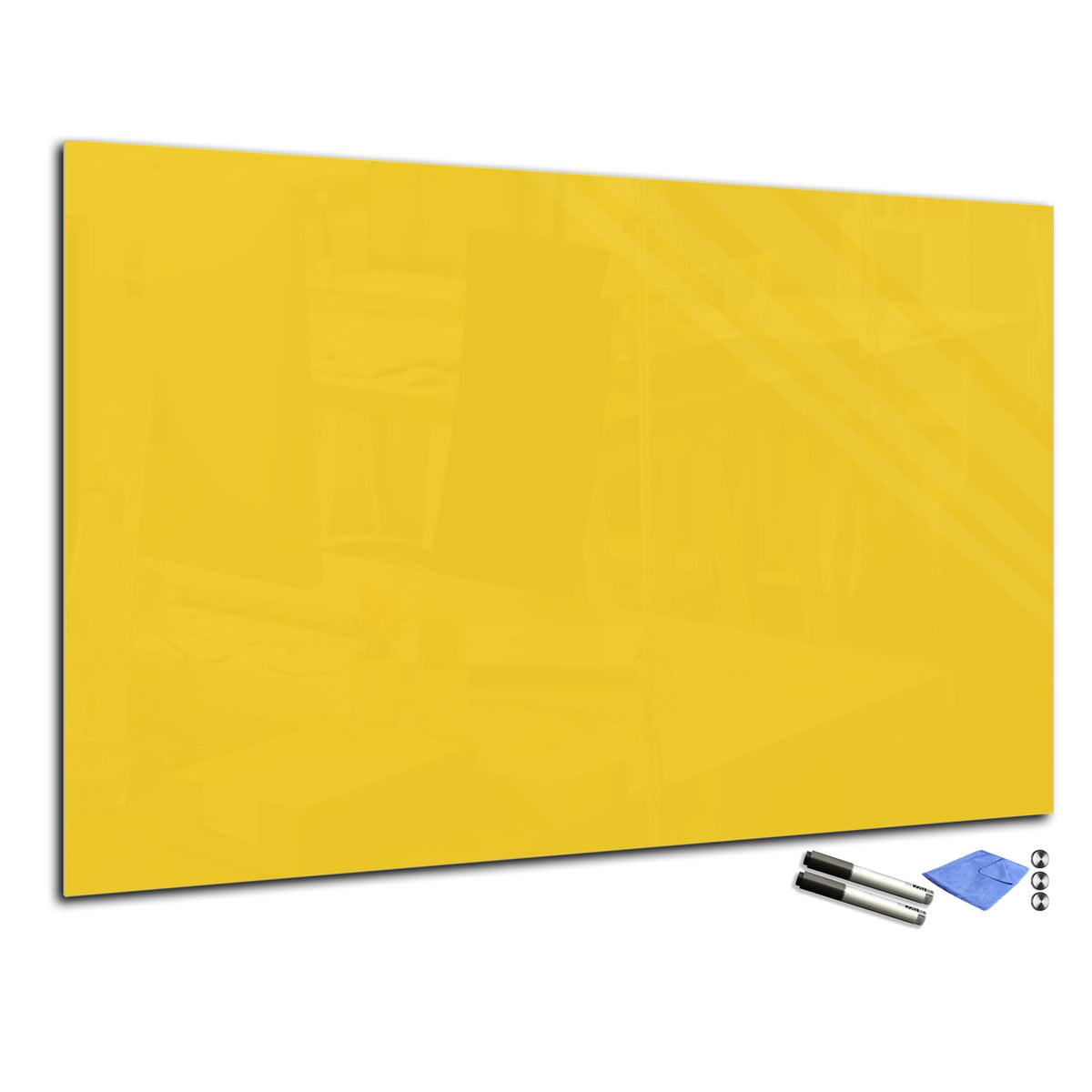 Magnetic Dry-Erase Glass Board Large or Small  dark yellow