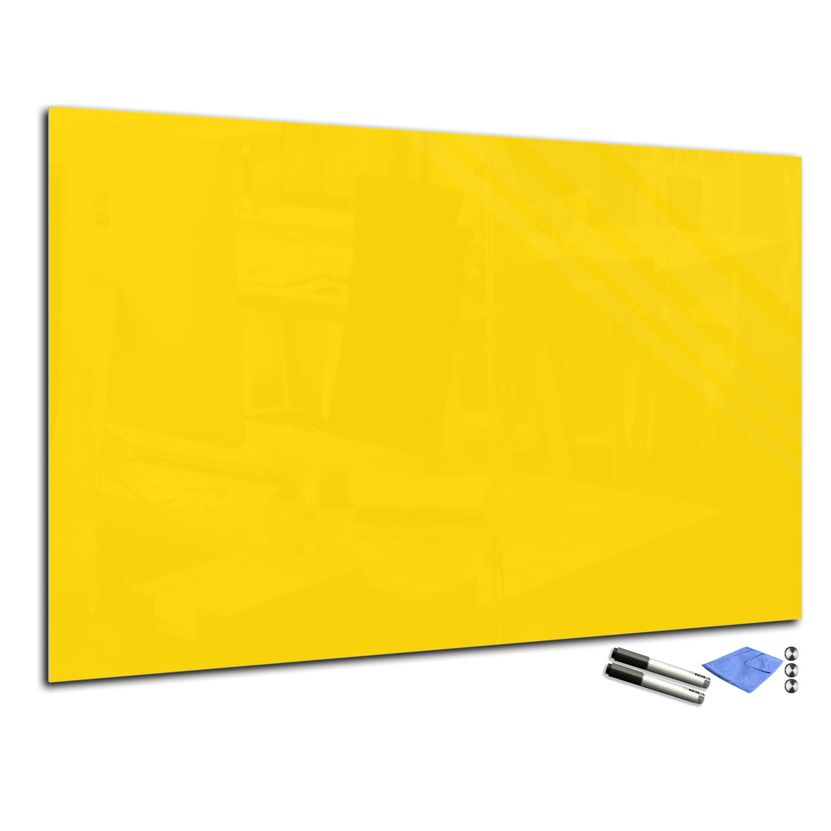 Magnetic Dry-Erase Glass Board Large or Small  yellow