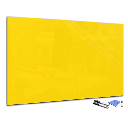 Magnetic Dry-Erase Glass Board Large or Small  yellow