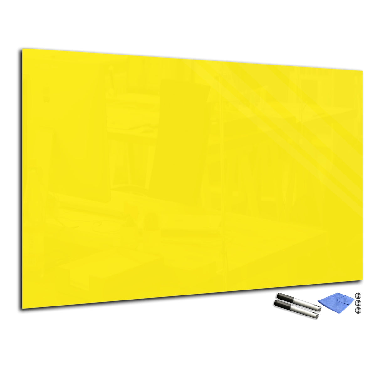 Magnetic Dry-Erase Glass Board Large or Small  mellow yellow