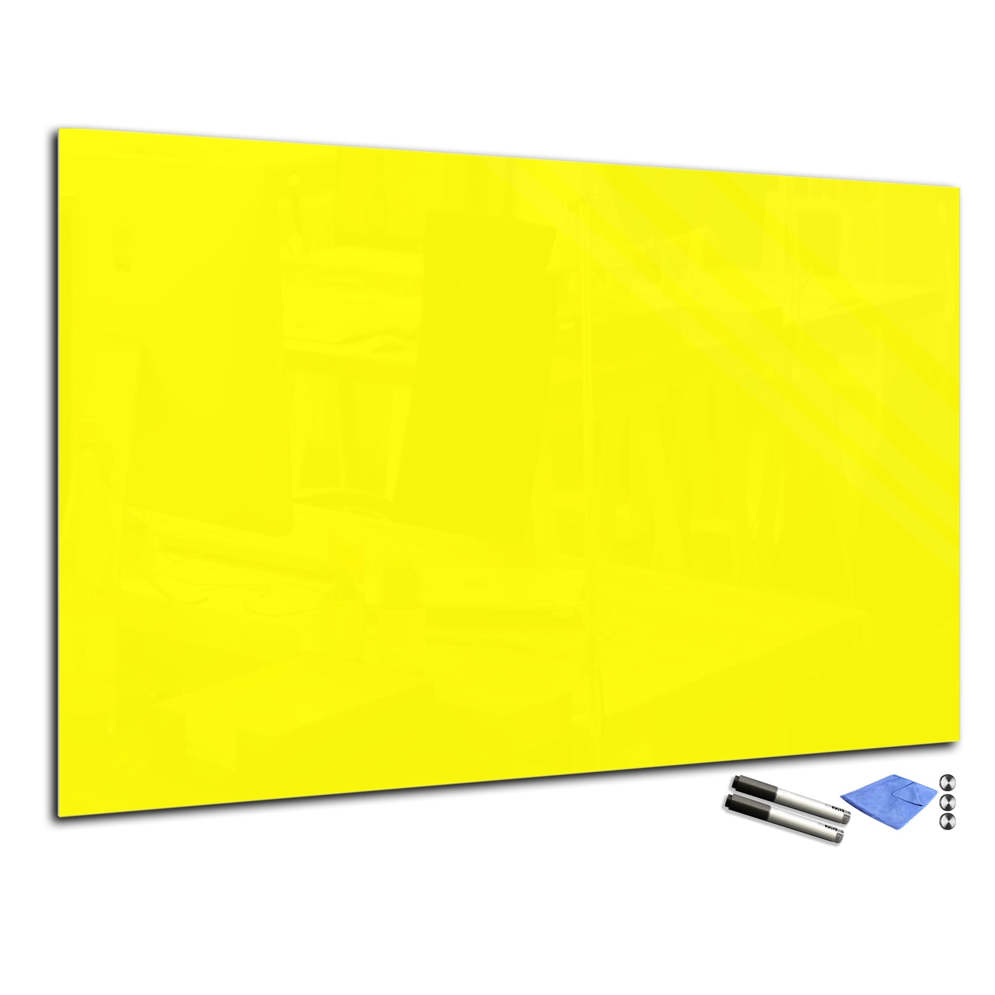 Magnetic Dry-Erase Glass Board Large or Small lemon yellow