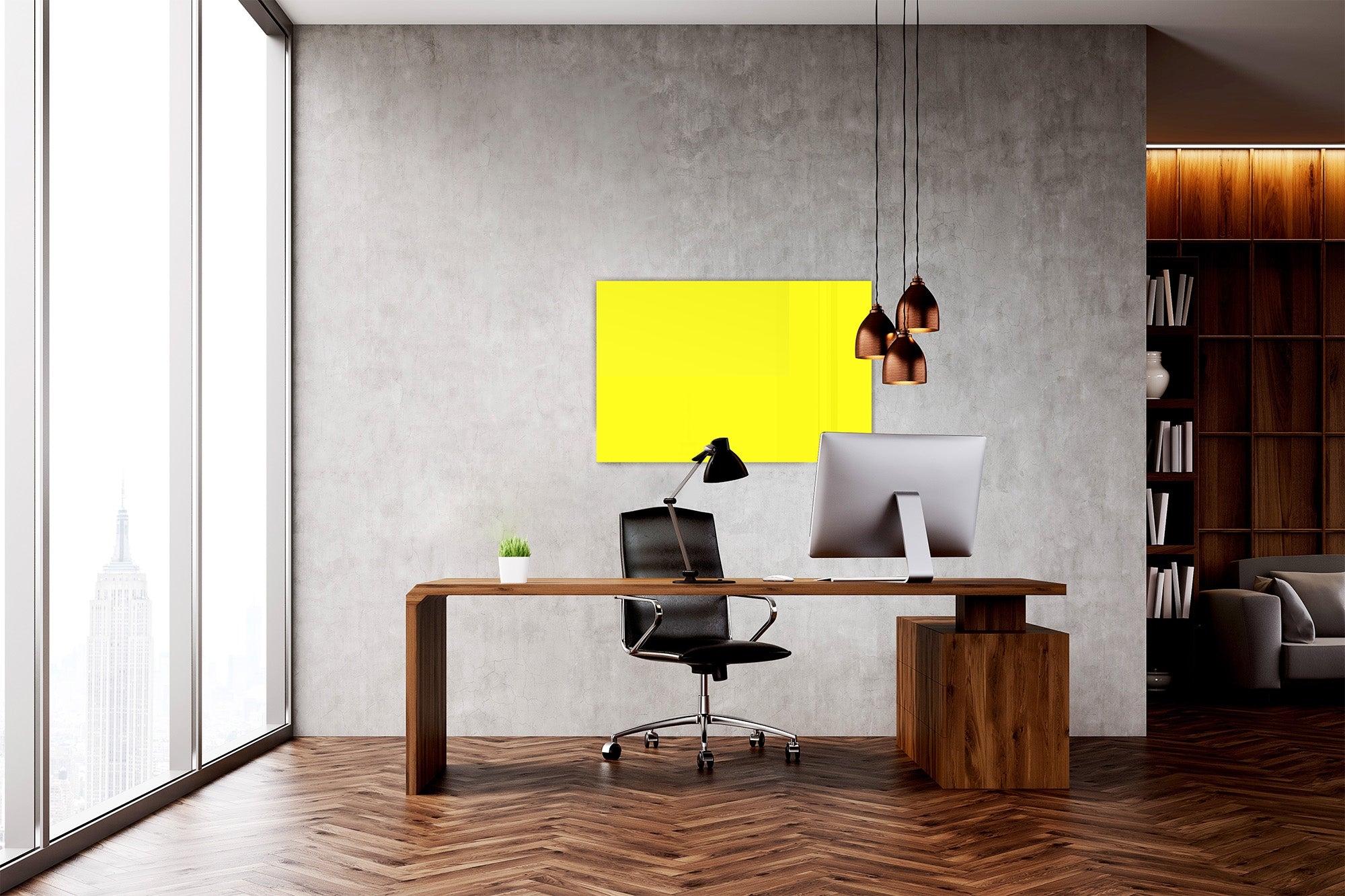 Magnetic Dry-Erase Glass Board Large or Small lemon yellow
