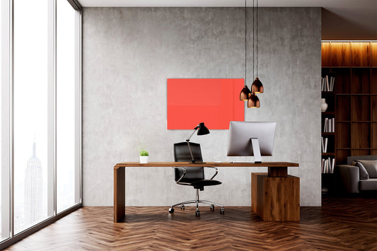 Magnetic Dry-Erase Glass Board Large or Small orange red