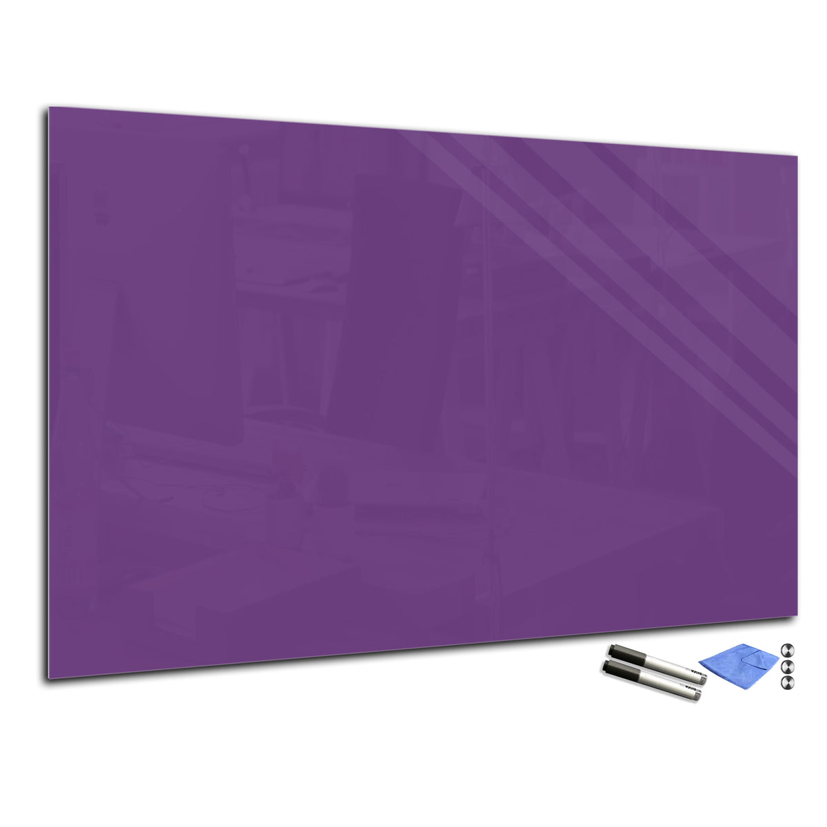 Magnetic Dry-Erase Glass Board Large or Small dark violet