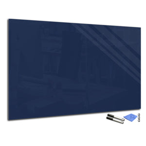 Lavagna in vetro con montaggio a parete – Lavagna cancellabile a secco in vetro – Lavagna magnetica in vetro temperato : Blu navy scuro