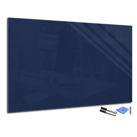 Magnetic Dry-Erase Glass Board Large or Small dark navy blue