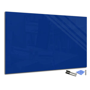 Magnetic Dry-Erase Glass Board Large or Small cobalt blue