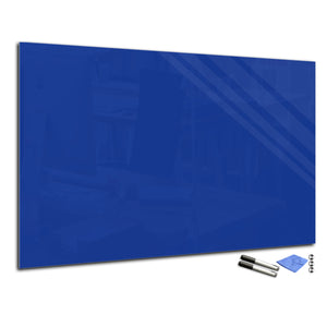 Lavagna in vetro con montaggio a parete – Lavagna cancellabile a secco in vetro – Lavagna magnetica in vetro temperato : Blu imperiale