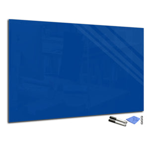 Tableau magnétique en verre trempé – Tableau effaçable à sec en verre: bleu