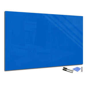 Lavagna in vetro con montaggio a parete – Lavagna cancellabile a secco in vetro – Lavagna magnetica in vetro temperato : Blu azzurro 