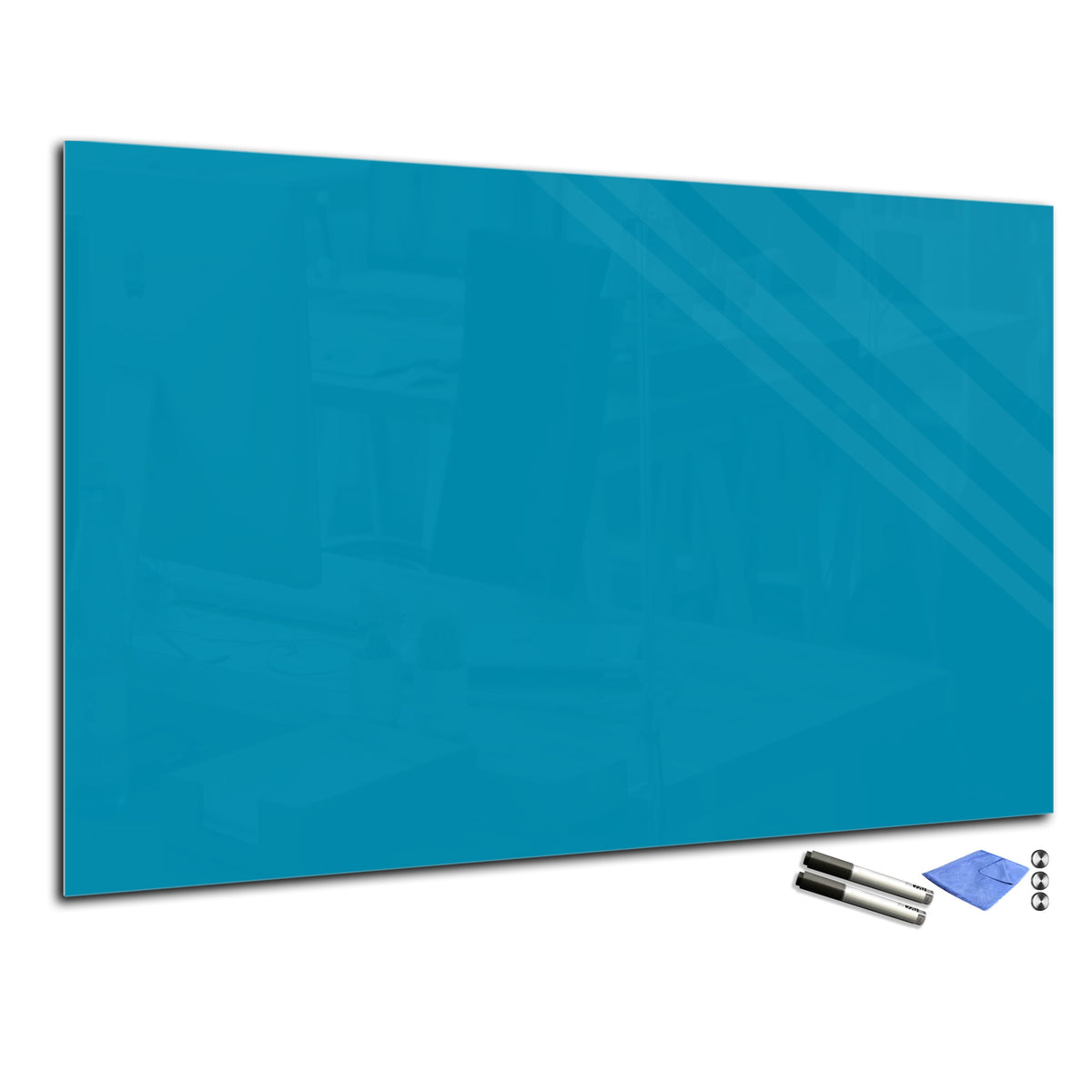 Magnetic Dry-Erase Glass Board Large or Small dark turquoise