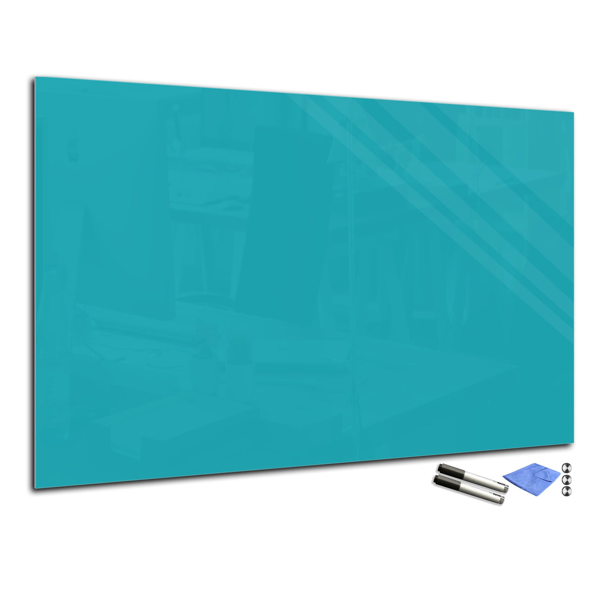Magnetic Dry-Erase Glass Board Large or Small turquoise